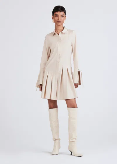 Derek Lam Andrea Long Sleeve Mini Shirtdress In Multi