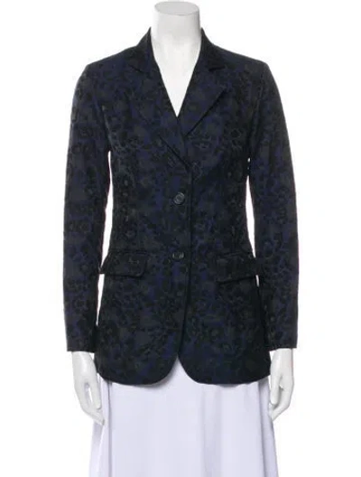 Pre-owned Derek Lam Animal Print Blazer In Black
