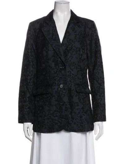 Pre-owned Derek Lam Animal Print Blazer In Blue