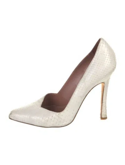 Pre-owned Derek Lam Animal Print D'orsay Pumps In White