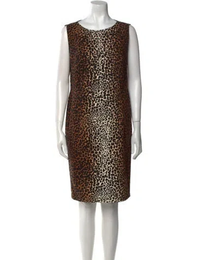 Pre-owned Derek Lam Animal Print Knee-length Dress In Brown