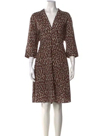 Pre-owned Derek Lam Animal Print Knee-length Dress In Neutral