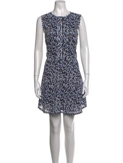 Pre-owned Derek Lam Animal Print Mini Dress In Blue