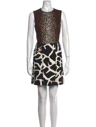 Pre-owned Derek Lam Animal Print Mini Dress In Multi