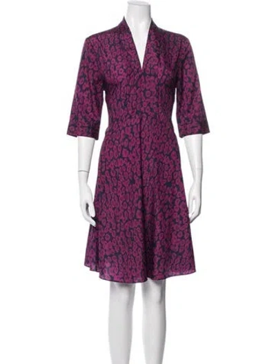 Pre-owned Derek Lam Animal Print Mini Dress In Purple