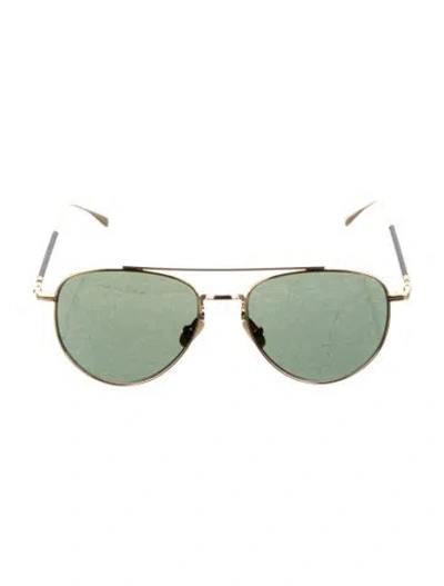 Pre-owned Derek Lam Aviator Tinted Sunglasses In Gold