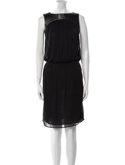 Pre-owned Derek Lam Bateau Neckline Knee-length Dress In Black