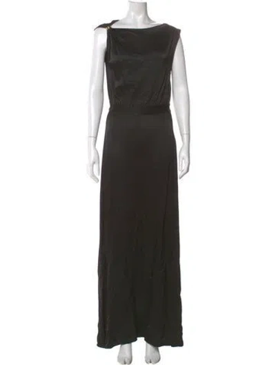 Pre-owned Derek Lam Bateau Neckline Long Dress W/ Tags In Black
