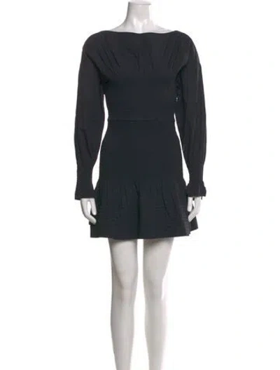 Pre-owned Derek Lam Bateau Neckline Mini Dress In Black