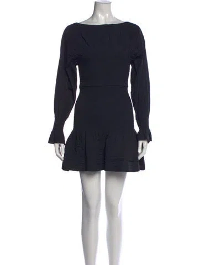 Pre-owned Derek Lam Bateau Neckline Mini Dress In Black