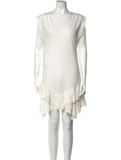 Pre-owned Derek Lam Bateau Neckline Mini Dress In White