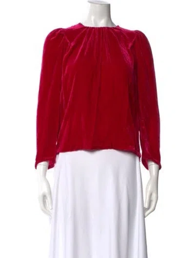 Pre-owned Derek Lam Bateau Neckline Three-quarter Sleeve Blouse In Pink
