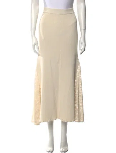Pre-owned Derek Lam Braided Accents Midi Length Skirt In Neutral