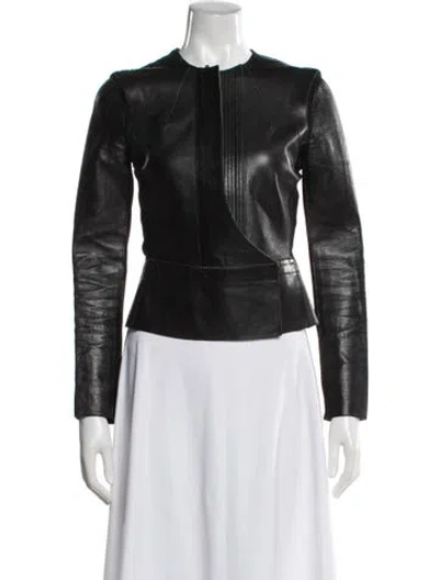 Pre-owned Derek Lam Calfskin Biker Jacket In Black