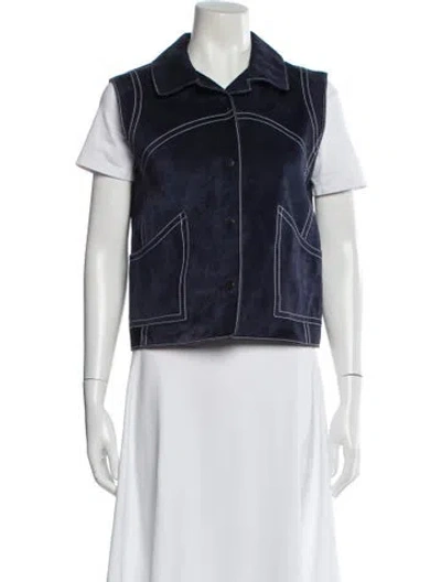 Pre-owned Derek Lam Calfskin Denim Jacket In Blue