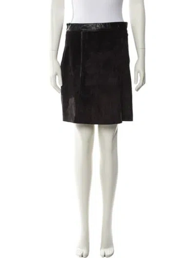 Pre-owned Derek Lam Calfskin Mini Skirt In Black