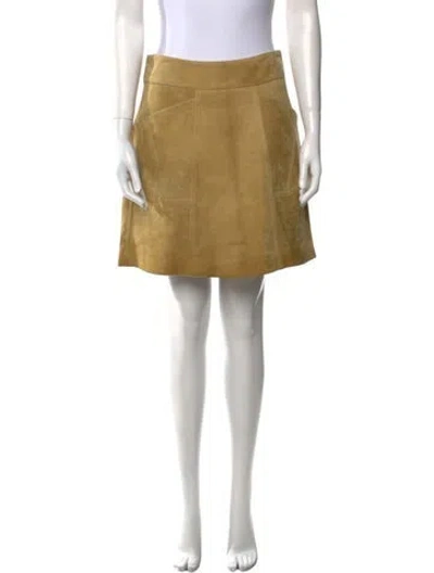 Pre-owned Derek Lam Calfskin Mini Skirt In Yellow