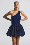 Derek Lam Calla Mixed Media Compact Knit Balloon Dress