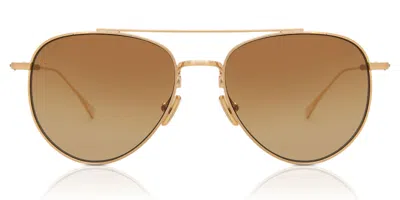 Derek Lam Calla Tan Men's Sunglasses Gold Size 53