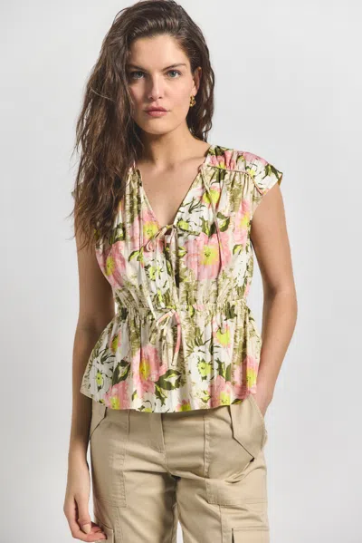 Derek Lam Caroline Double Tie Top In Multi