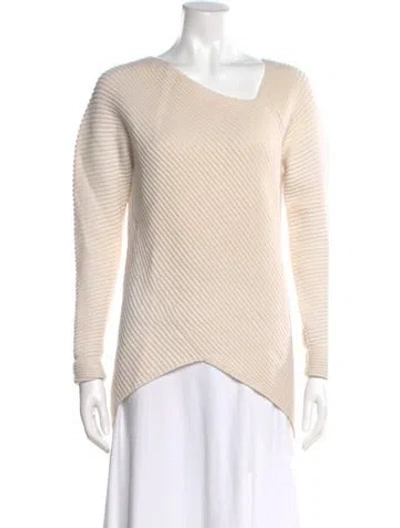 Pre-owned Derek Lam Cashmere Bateau Neckline Sweater In Neutral