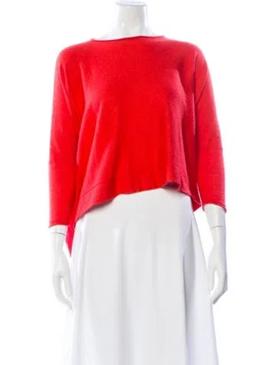 Pre-owned Derek Lam Cashmere Bateau Neckline Sweater In Red