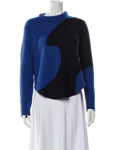 Pre-owned Derek Lam Cashmere Colorblock Pattern Sweater In Blue