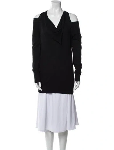 Pre-owned Derek Lam Cashmere Cowl Neck Tunic In Black