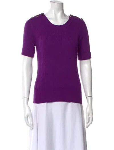 Pre-owned Derek Lam Cashmere Crew Neck Top In Purple