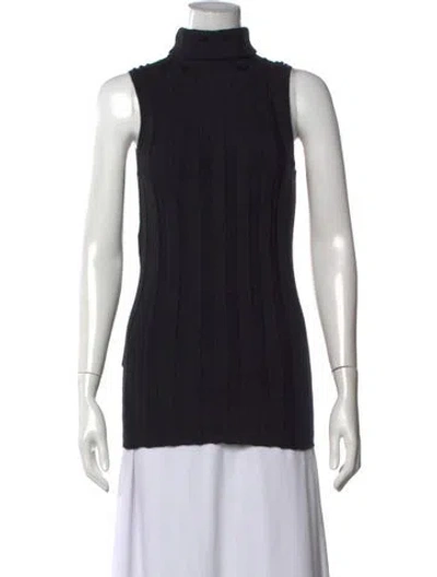 Pre-owned Derek Lam Cashmere Mock Neck Top In Black