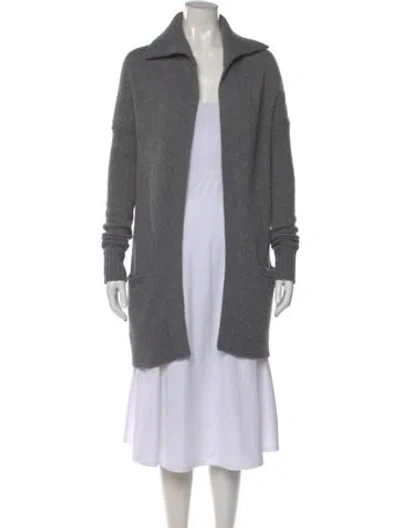 Pre-owned Derek Lam Cashmere Open Front Sweater In Gray