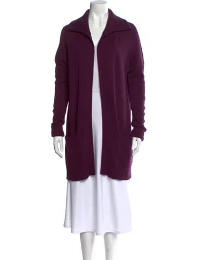 Pre-owned Derek Lam Cashmere Open Front Sweater In Purple