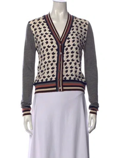 Pre-owned Derek Lam Cashmere Patterned Sweater In Grey