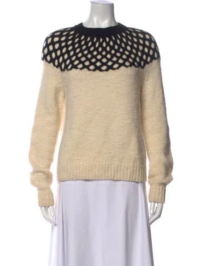 Pre-owned Derek Lam Cashmere Patterned Sweater In White