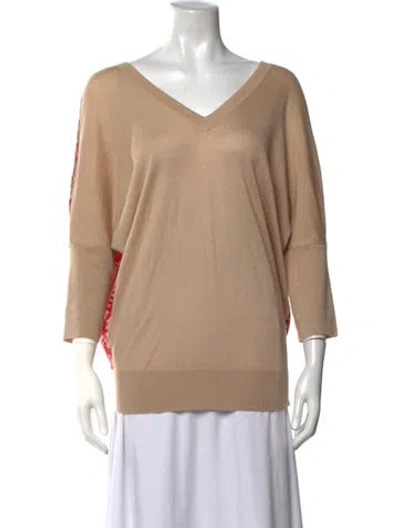 Pre-owned Derek Lam Cashmere Patterned Top In Neutrals