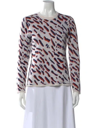 Pre-owned Derek Lam Cashmere Printed Sweater In White