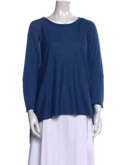 Pre-owned Derek Lam Cashmere Scoop Neck Blouse In Blue