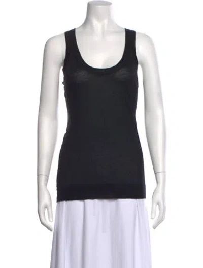 Pre-owned Derek Lam Cashmere Scoop Neck Top In Black