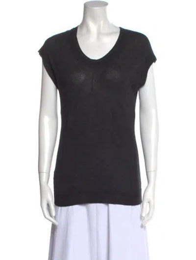 Pre-owned Derek Lam Cashmere Scoop Neck T-shirt In Gray