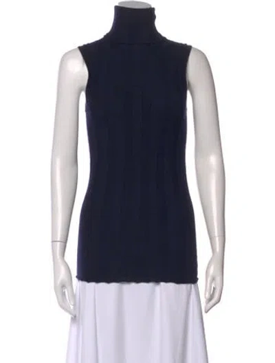 Pre-owned Derek Lam Cashmere Turtleneck Top In Blue