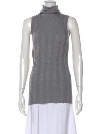 Pre-owned Derek Lam Cashmere Turtleneck Top In Gray