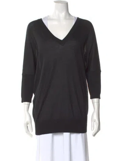 Pre-owned Derek Lam Cashmere V-neck Sweater In Black