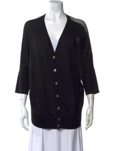 Pre-owned Derek Lam Cashmere V-neck Sweater In Black