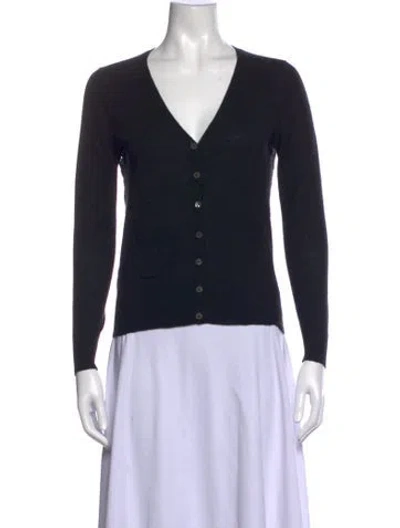 Pre-owned Derek Lam Cashmere V-neck Sweater In Black
