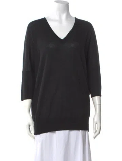 Pre-owned Derek Lam Cashmere V-neck Sweater In Black