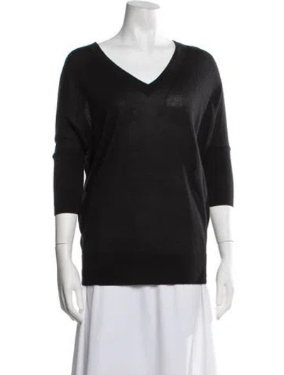 Pre-owned Derek Lam Cashmere V-neck Sweater In Black