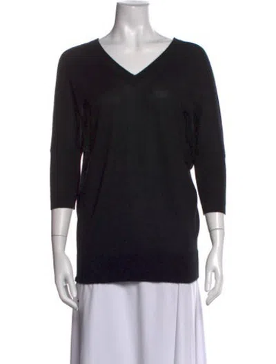 Pre-owned Derek Lam Cashmere V-neck Sweater In Black