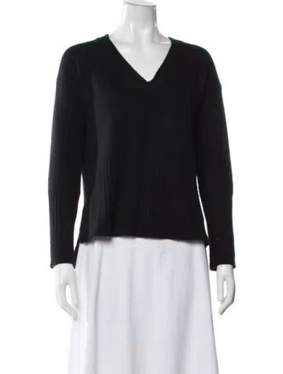 Pre-owned Derek Lam Cashmere V-neck Sweater In Black/blue