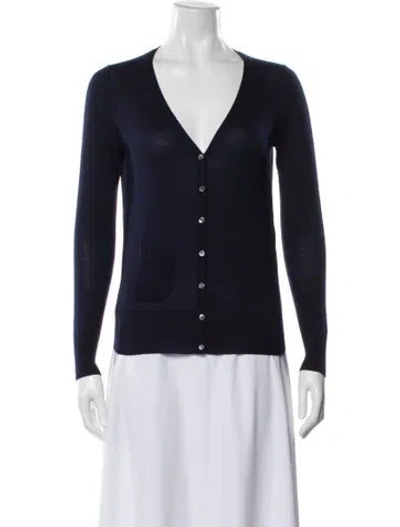 Pre-owned Derek Lam Cashmere V-neck Sweater In Blue