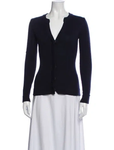 Pre-owned Derek Lam Cashmere V-neck Sweater In Blue